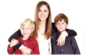 A girl with children