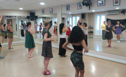 Nicola  in a dance lesson