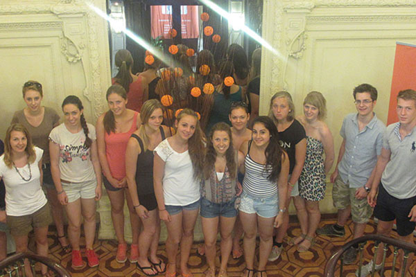 Group of Foreigners in Madrid with a Spanish teacher