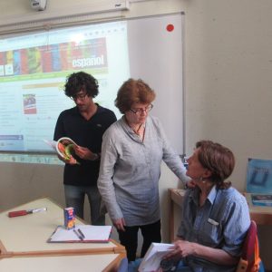 Spanish classes, break time