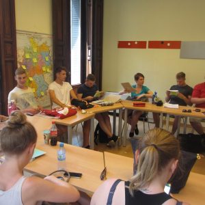 A typical class of a group of Spanish students