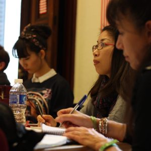 Student paying attention at the Spanish lesson, TANDEM Madrid